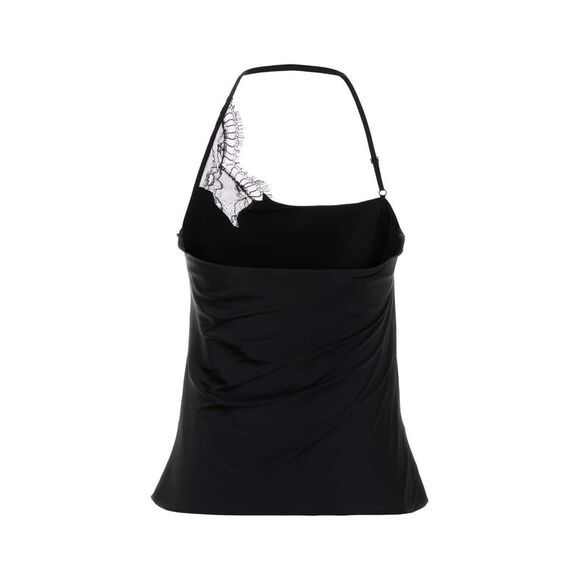 Courreges Women Black Stretch Satin Top